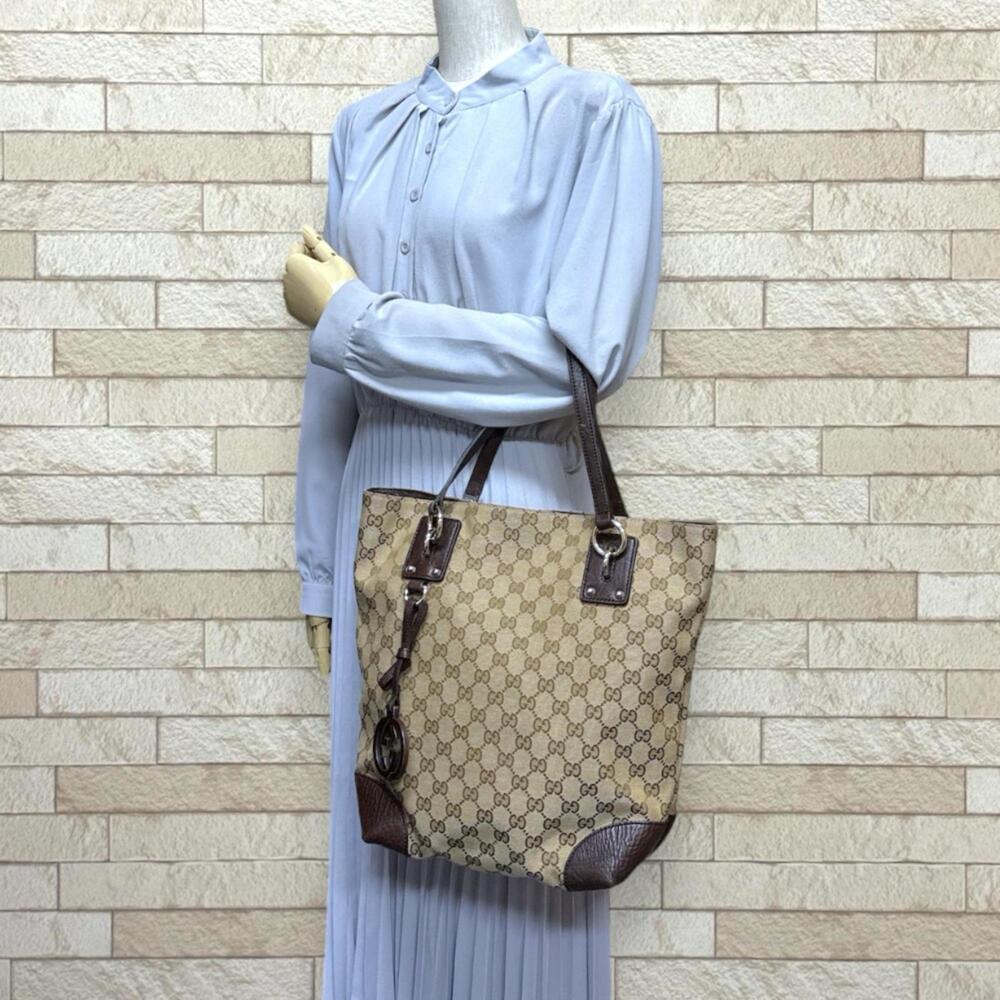GUCCI Authentic Brown Canvas Tote Bag - Picture 2 of 10